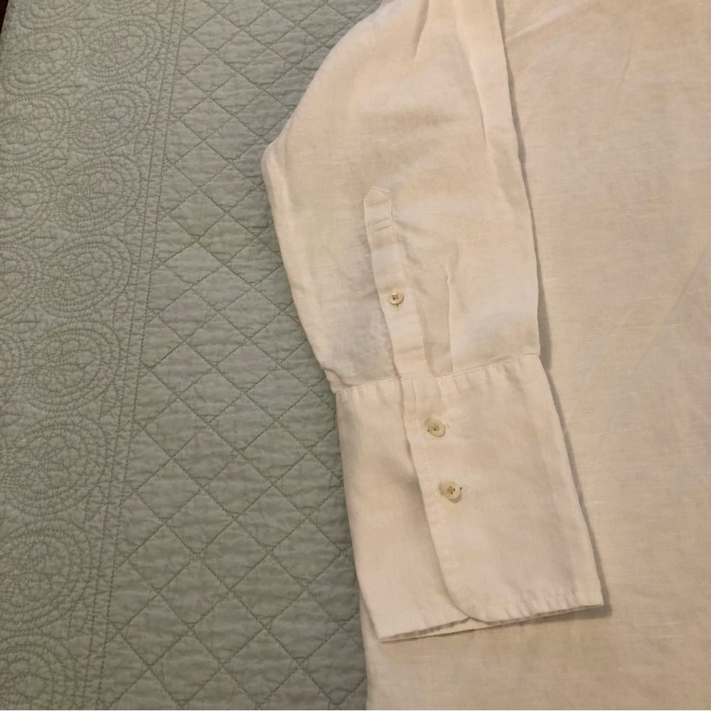 J Crew  white relaxed fit beach shirt dress. Size medium. - Picture 4 of 11